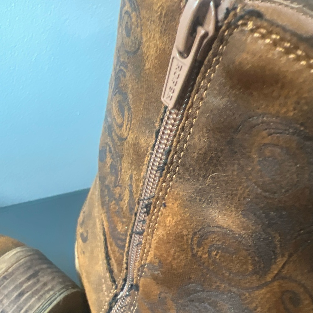 Roper Tan Leather Cowboy Boots Size 7.5 - Picture 7 of 7